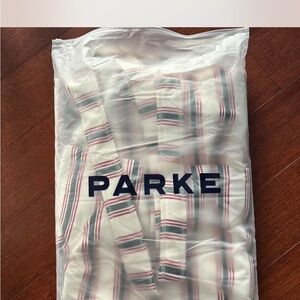 New PARKE Stripe Robe Size S/M Hooded Cozy